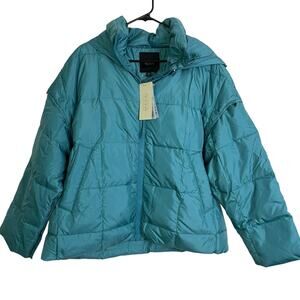 Masai Copenhagen Down Puffer Coat Small Womens Teal Full Zip Outdoors Tabiha NWT